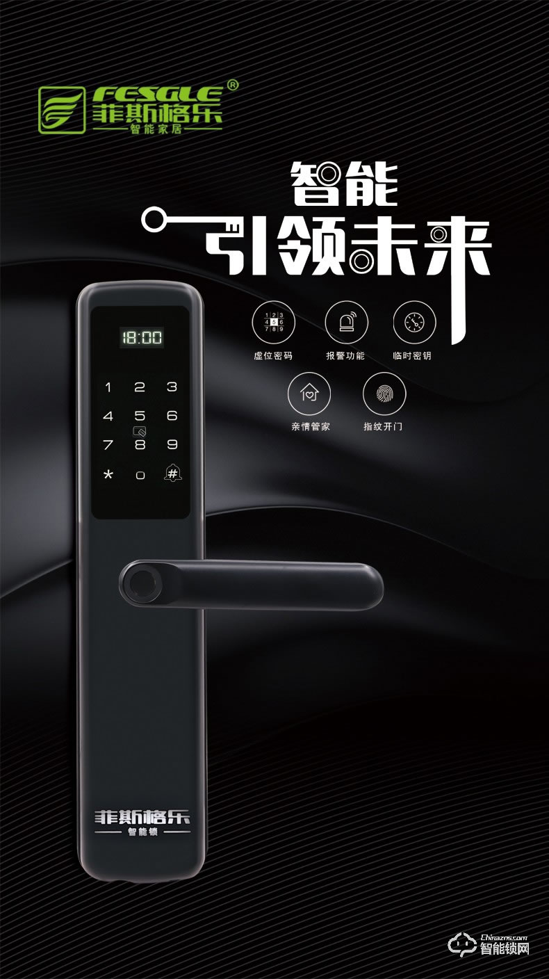 菲斯格乐智能锁 6851家用防盗门智能门锁